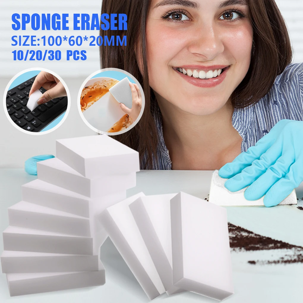 10/20/30 PCS White Sponge Eraser Melamine Cleaner Multi Functional