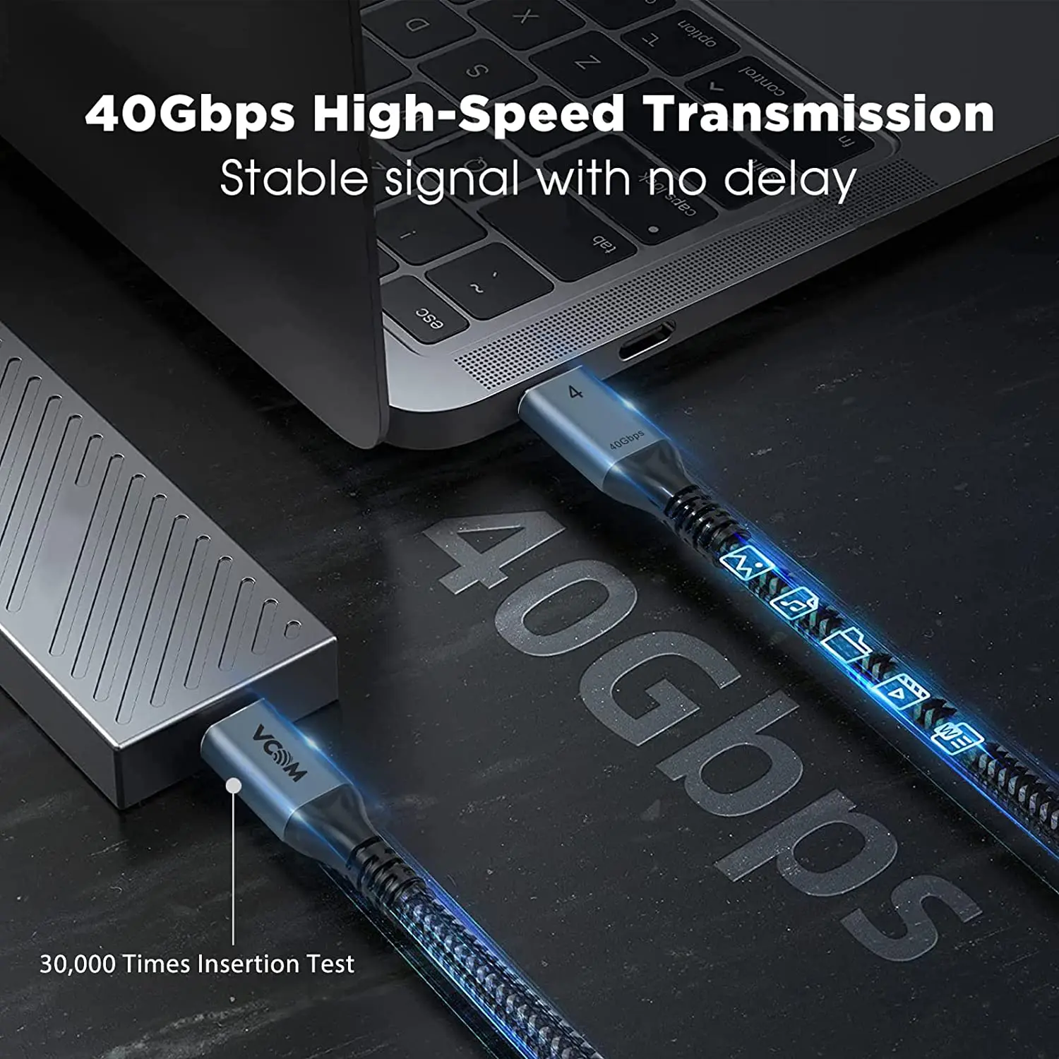 PD 240W USB 4.0 USB C 케이블 8K 60Hz 유형 C-C 케이블 48V 5A MacBook Pro 스위치 Galaxy 용 고속 충전 40Gbps 데이터 전송
