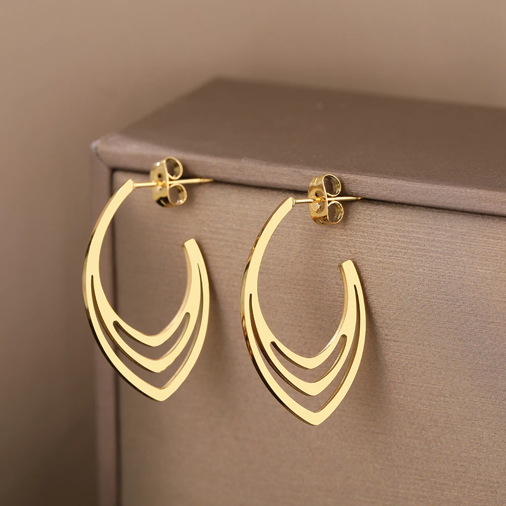 Stainless Steel Earrings New Vintage Stereoscopic Charms Fashion Aesthetic Stud Earrings