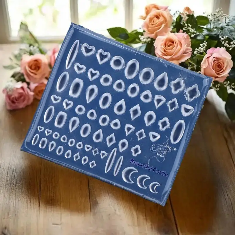 1PC 실리콘 몰드 보석 다이아몬드 하트 타원형 모양 네일 아트 DIY 투명 매니큐어 템플릿 장 네일 장식품