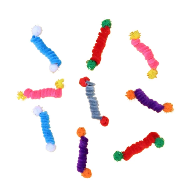 5pcs/10pcs  Plush Small Spring Cat Toy Candy Ball Throwing Ball Pet Toy 6