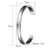 7mm Fashion Stainless Steel Opening Adjustable Bangles C-shaped Arc Groove Bracelet High End Couple Birthday Party Jewelry 3