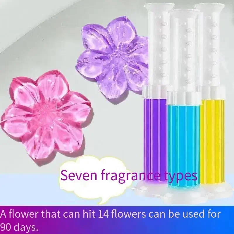 1Pc Toilet Cleaner Gel Fragrance Deodorant Air Freshener Aromatic Flower Needle Detergent Flower for Bathroom Cleaning