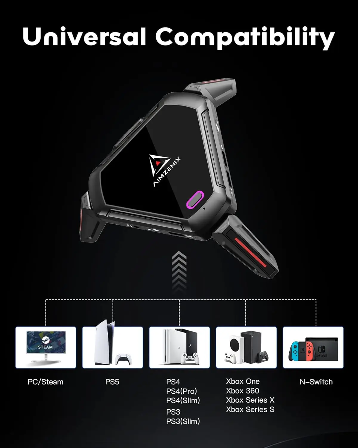 AIMZENIX AX600 MONSTER K&M Game Adapter for PS5, PS4, PC