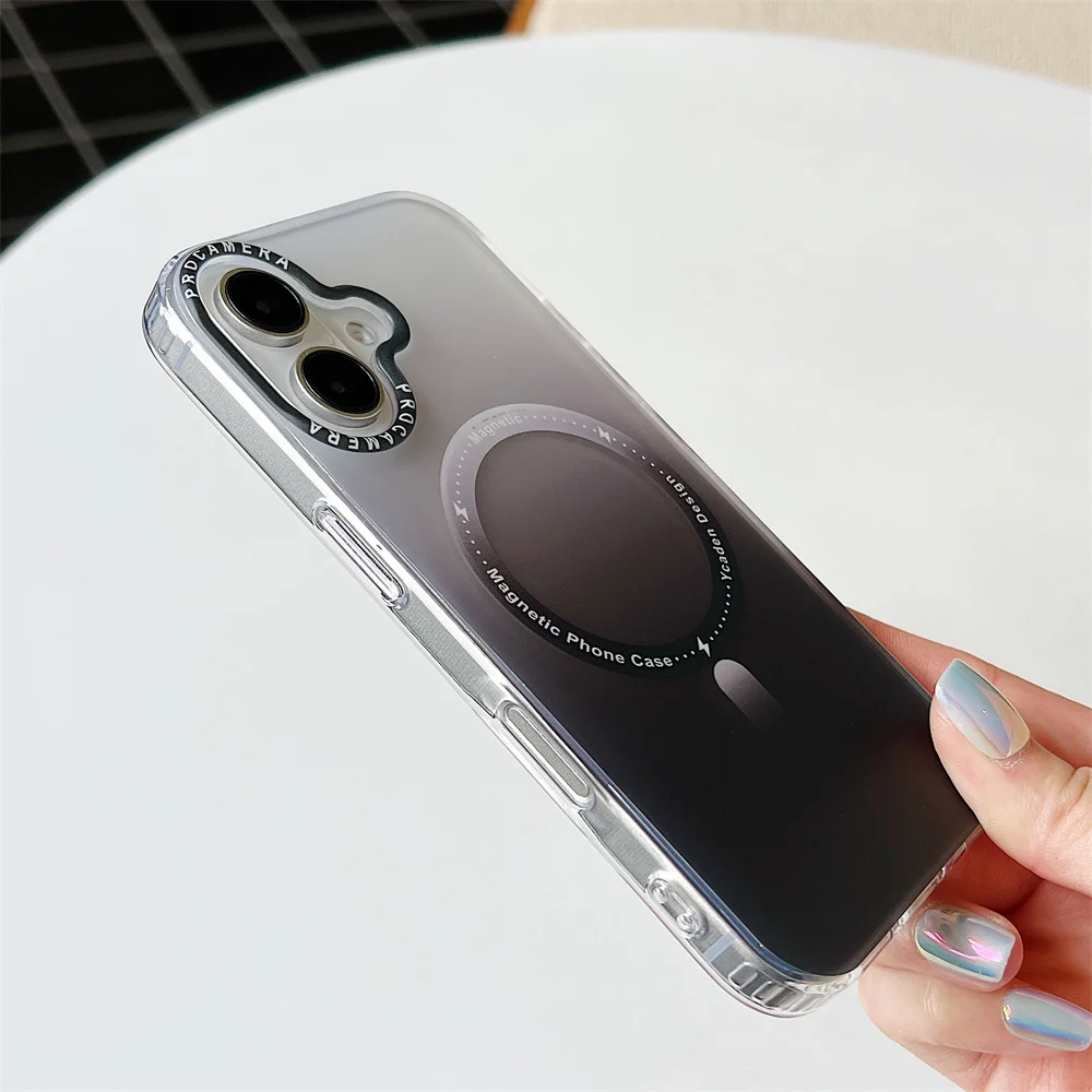 Pour iPhone 16 Pro Max Gradient Aurora Slim Matte Magnetic Case Pour iPhone 11 12 13 14 15 16 Pro Max Plus Mini Housse Antichoc_voghion.com