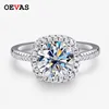 OEVAS Real 0.5-3CT D Color Round Moissanite Women Ring Four Claw Rings 100% 925 Sterling Silver 18K White Gold Fine Jewelry Gift 1