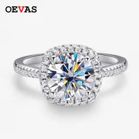 OEVAS Real 0.5-3CT D Color Round Moissanite Women Ring Four Claw Rings 100% 925 Sterling Silver 18K White Gold Fine Jewelry Gift 1