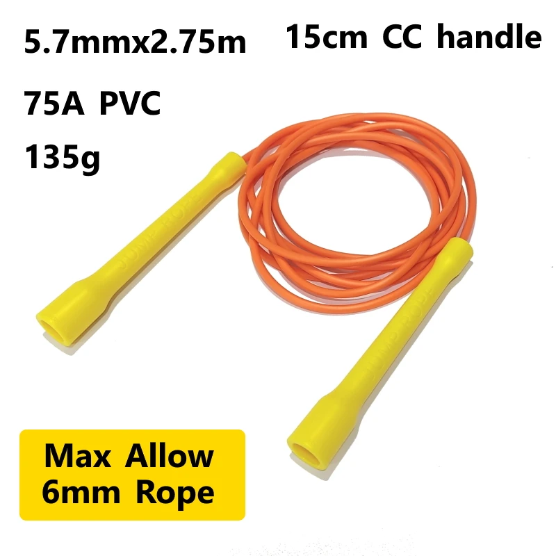 Long CC handle 15cm robust anti break easy hold beginner soft pvc jump rope skip freestyle elevate excersise fitness 6