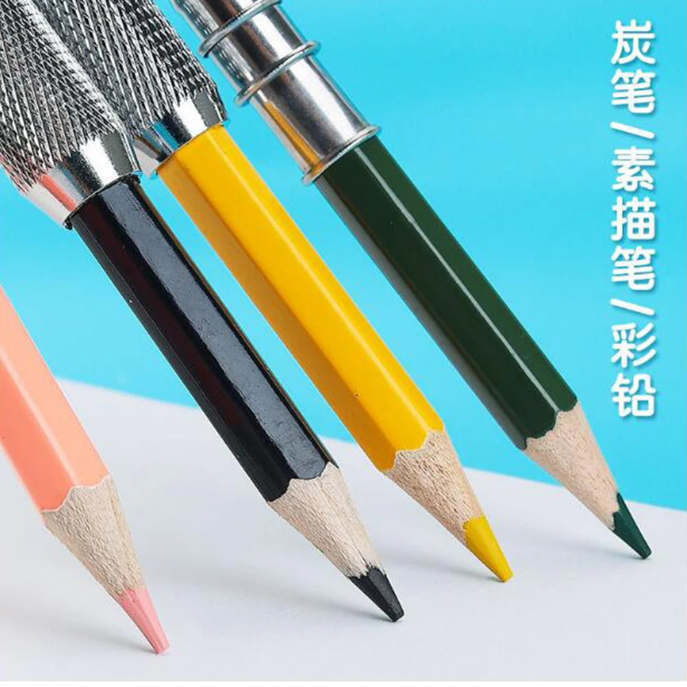 2 Pcs Adjustable Pencil Extender Pencil Extension Tool School Office Student Children Double Head Pencil Writing Stationer kitchen sink faucet extender rubber elastic nozzle guide children water saving tap extension for bathroom accessories