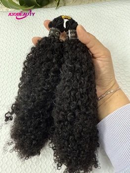 Nuove Extension per Capelli Ricci Afro a Uncinetto Pre-Separate, 100% Veri Capelli Umani, Extension a Uncinetto Senza Nodi, Naturali