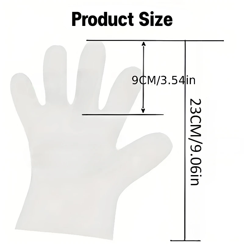 Disposable Gloves Transparent Plastic Gloves Hair Dyeing Cooking Household Kitchen Restaurant Multipurpose Cleaning Accessories