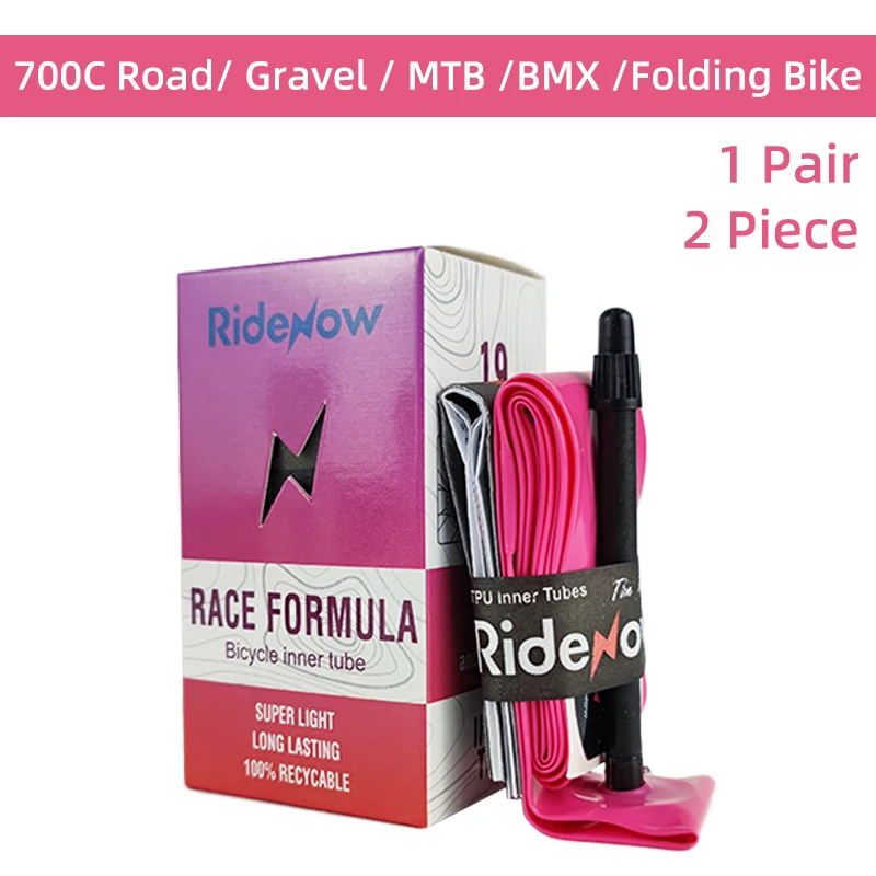 2PieceRideNowBicycleInnerTubeRaceFormula700CRoadGravelMTB