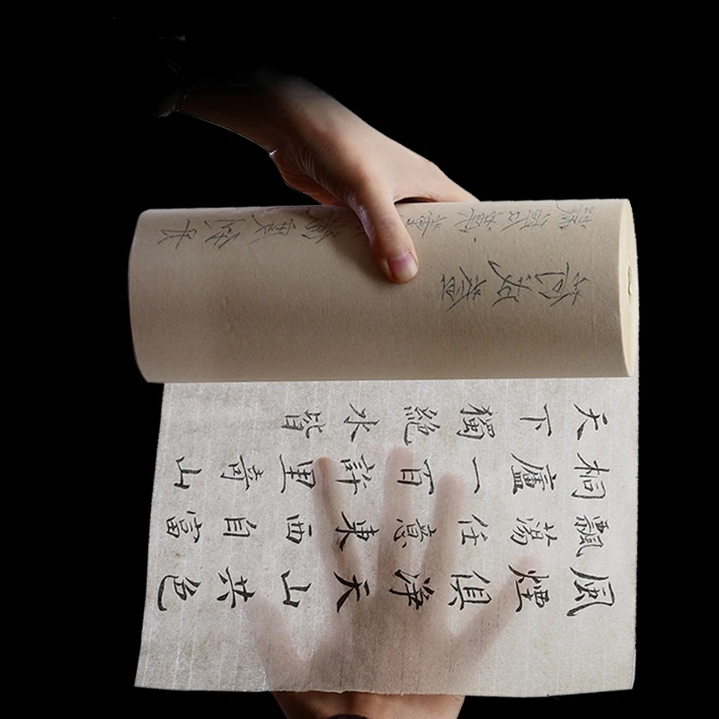 Cicada Wing Thin Papier Long Roll Half Ripe Xuan Paper Semi Transparent Copy Scriptures Student Brush Pen Calligraphy Rice Paper half ripe rice paper chinese calligraphy xuan paper brush pen small regular script writing copy scriptures papier papel china