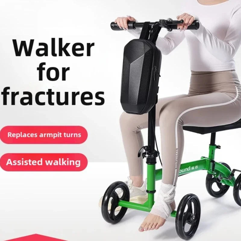 New Elderly Walking Walker with Brake, Foot Fracture Assisted Walker, Disability Smooth Walker, Foldable Comfort Walker