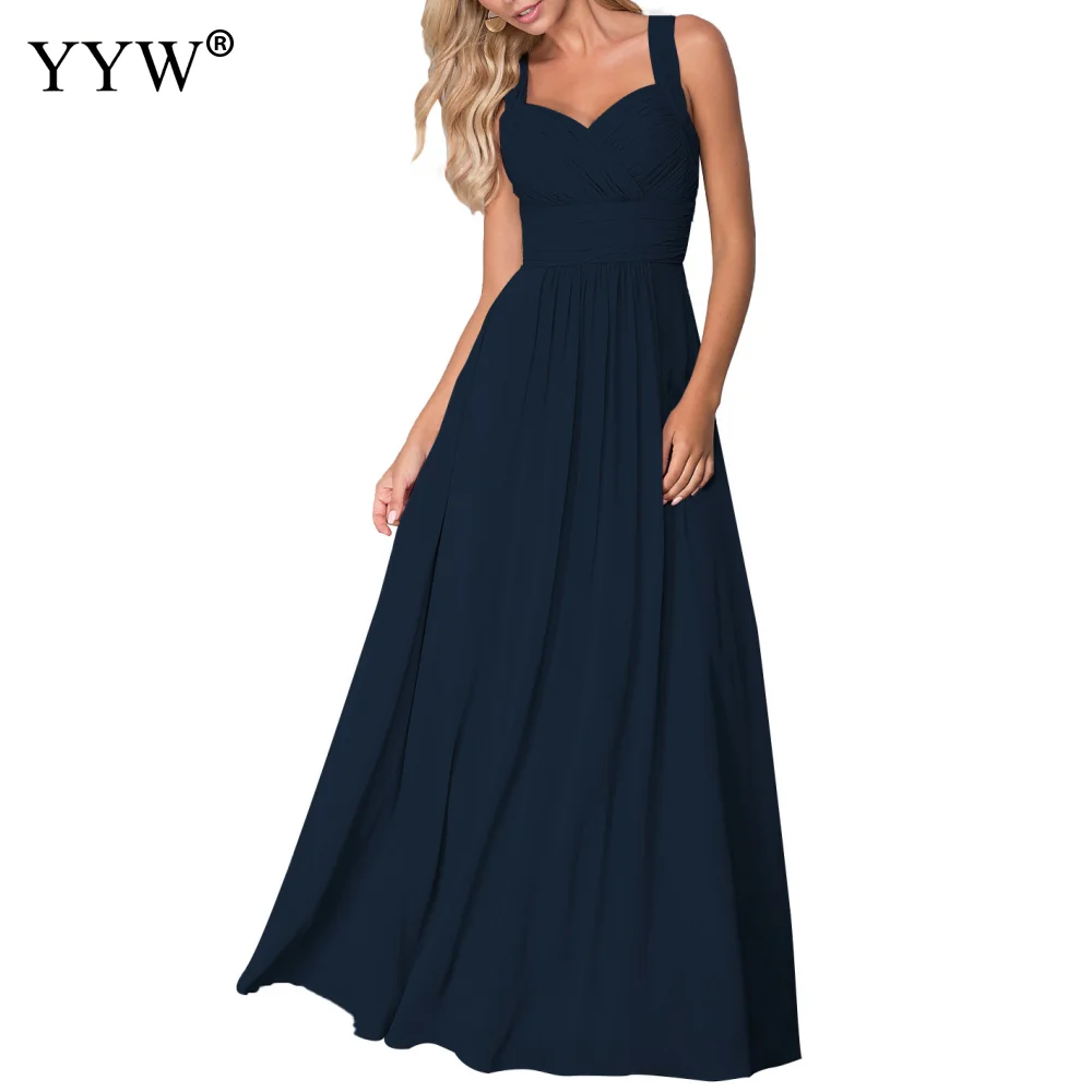 Evening Party Temperament Robe For Femme Women Elegant V Neck Long Dress Straps Vestidos Summer Holiday Boho Maxi Clothes 2022