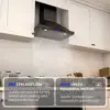 Wall Mount Hood 900 CFM Kitchen Hood Vent 4 Speeds Touch Control LCD Display With Remote /3 Pcs Baffle Filters / 2 Pcs 3W L 2