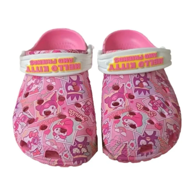 thumbnail image 1 of Sandalias Kawaii Sanrio Hello Kitty para niños, Melody Cinnamoroll Crocs, lindas niñas, zapatillas para niños, zapatos de playa antideslizantes, regalo para niños, 1 of 5