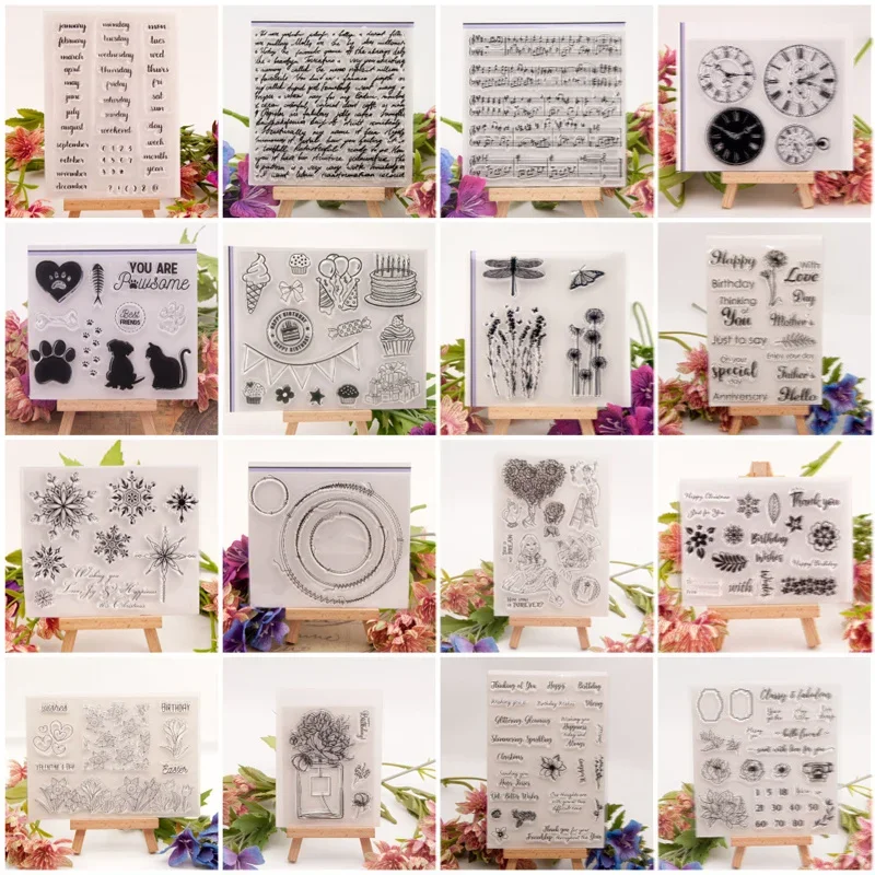 

Прозрачные силиконовые штампы для творчества, цветов, для изготовления открыток, декор «сделай сам», скрапбукинг (прозрачные)