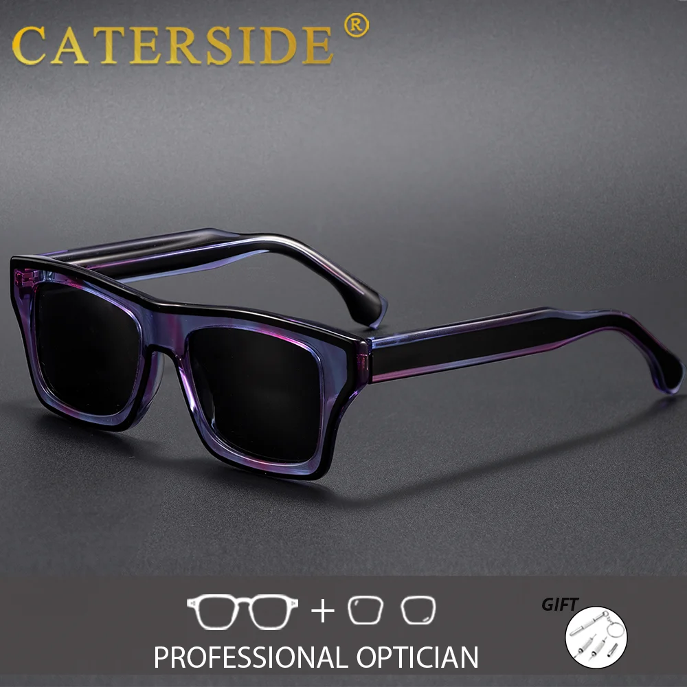 CATERSIDE Modische kurzsichtige optische Sonnenbrille für Herren, individuelle quadratische Linse, Damen-Weitsichtigkeitsbrille, UV400 – Detail 2