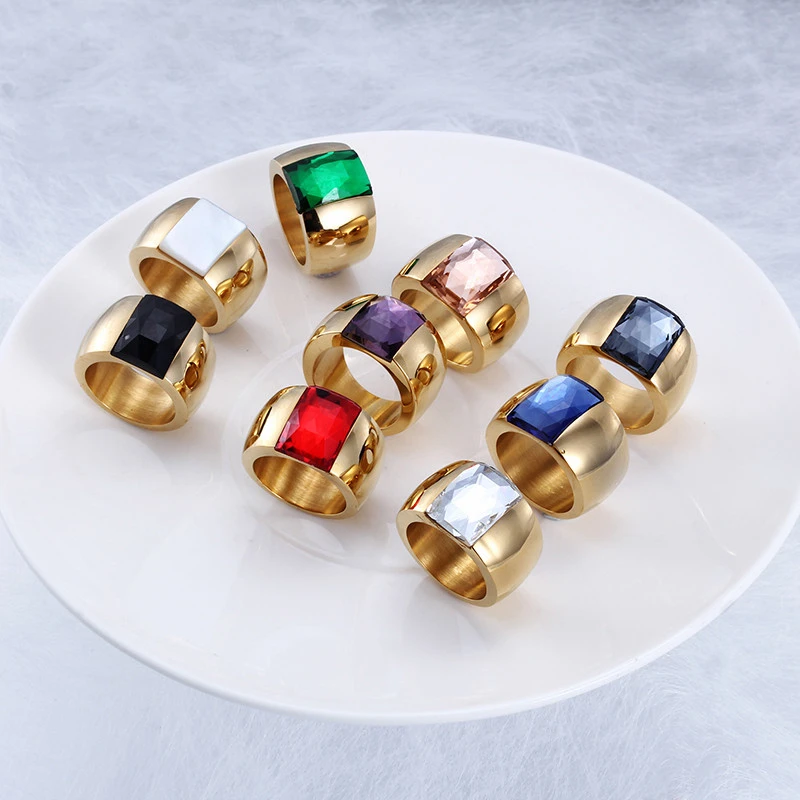 Квадратные кольца из хрустального стекла | AliExpress