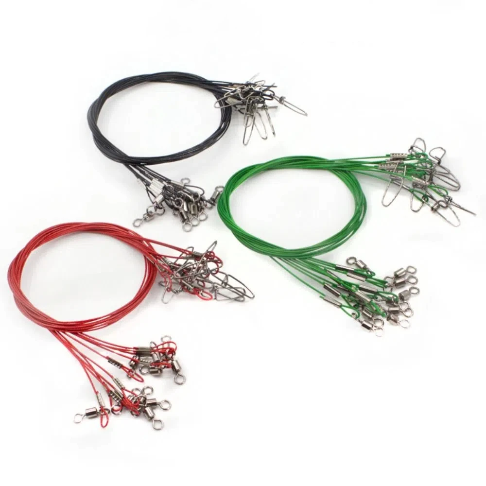 10pcs 50cm Sea Fishing Steel Wire 1mm Diameter 150LB Tension Fishing Leader Line Anti-bite Thicken Lure Fishing-line Sea Fishing 3