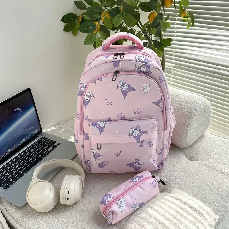 

Школьный ранец Sanrio Kuromi, повседневный Детский рюкзак, сумка для ручек, милый подарок на день рождения
