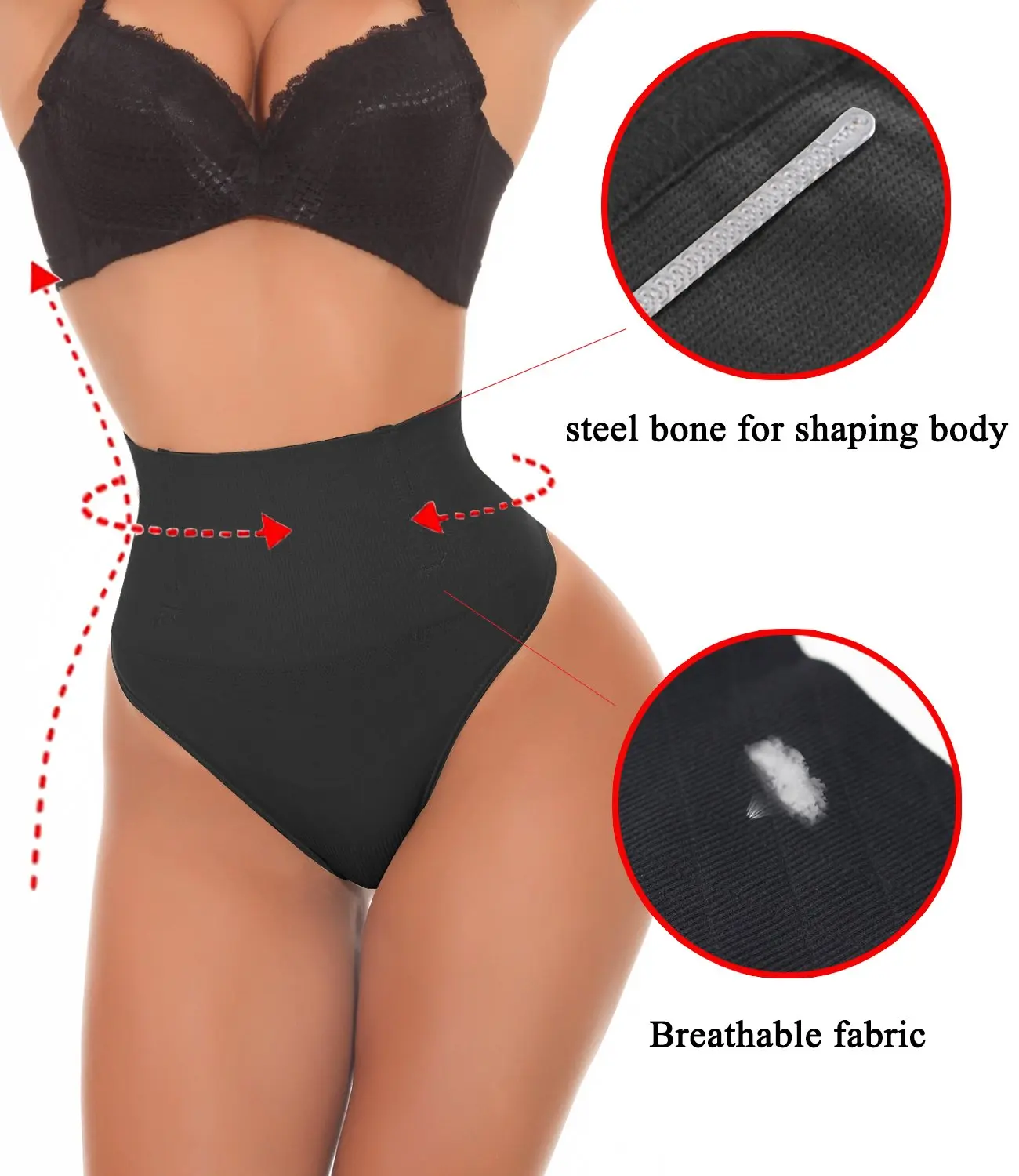 Description Picture 6 of itemHot Women High Waist Shaping Boyshort Panties Tummy Control Butt Lifting Thigh Slim Shorts Underwear Shapewear Thong Body Shaper