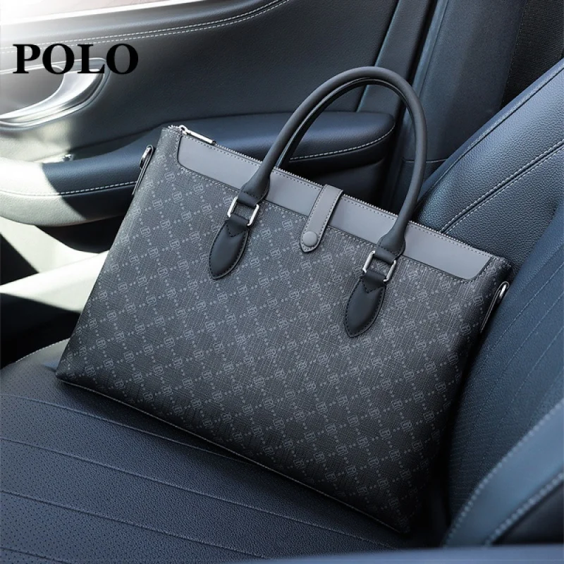 

Polo Handbag Men's Business Casual Men's Briefcase Pvc New Computer Bag Fashion One-Shoulder Crossboby Bag