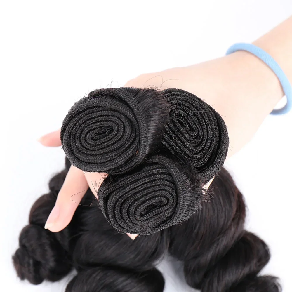 Brazilian Loose Wave Virgin Hair 3 Bundle Natural Spring Wave Bundle Huamn Hair Unprocessed Human Weave Extensions