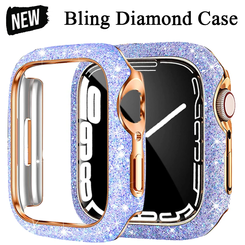 Custodia Bling Diamond Per Apple Watch 45Mm 41Mm 44Mm 40Mm Cover Paraurti Screen Protector Per Apple Watch Series 9 8 7 4 5 6 Se
