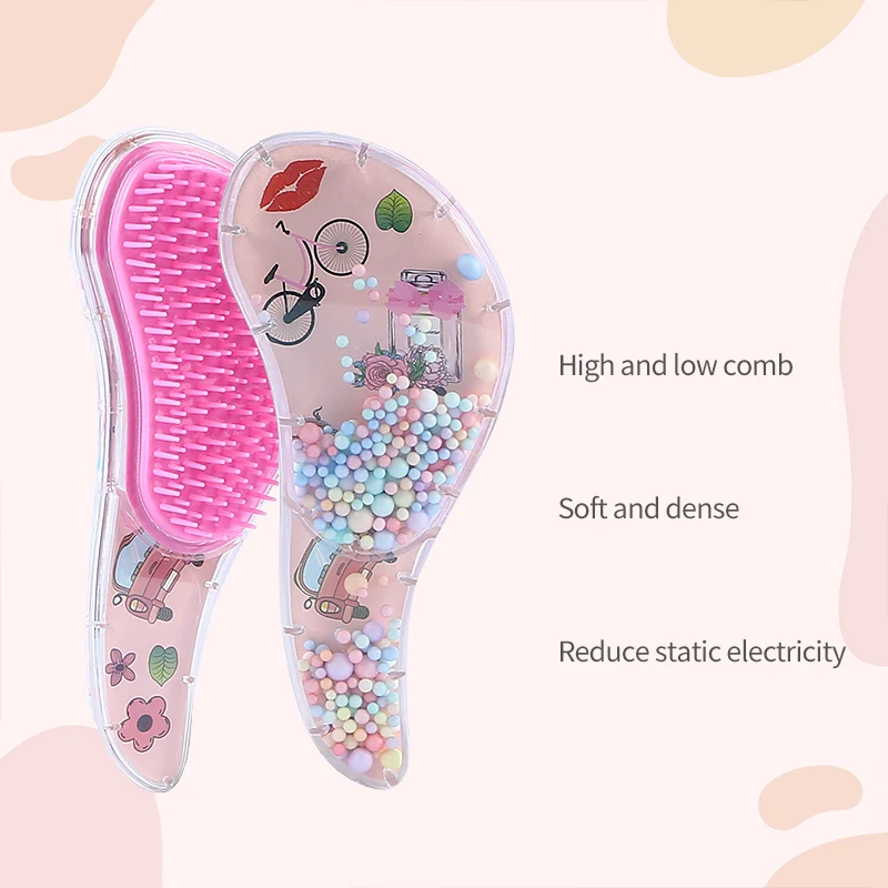 Hair Comb Curly Hair Brush Hair Styling Tools Hair Brush Comb Hair Comb Set Baby Princess Mini Hair Brush Cartoon Unicorn Anti-screw Antiklit Detangling Head Massager