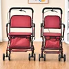 Lightweight Elderly Stroller – Foldable Shopping Cart Four-Wheeled Grocery Cart Can Sit and Push, Handy Mobile Chair for Seniors 4