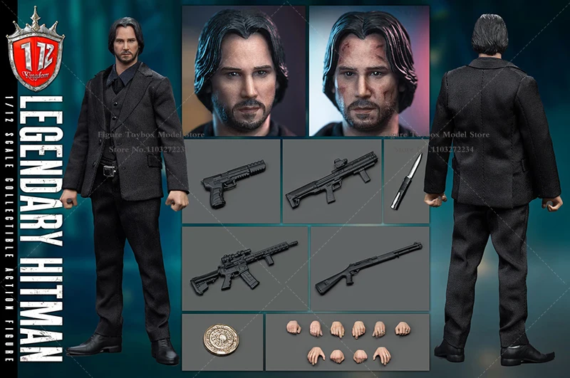 Kingdom KD-9001 John wick 1/12 ジョン ウィック Kingdom KD-9001 1/12 Scale John Wick Tough Guy Soldier Model Movie
