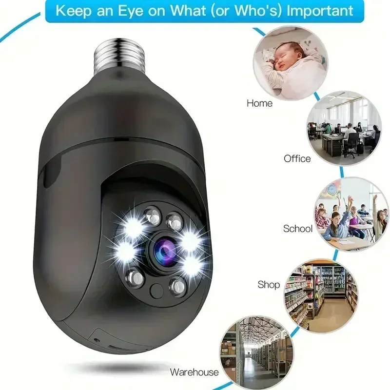 Surveillance Camera Home color lamp holder monitoring wireless remote connection mobile phone outdoor 360degree panoramic ultra clear network camera