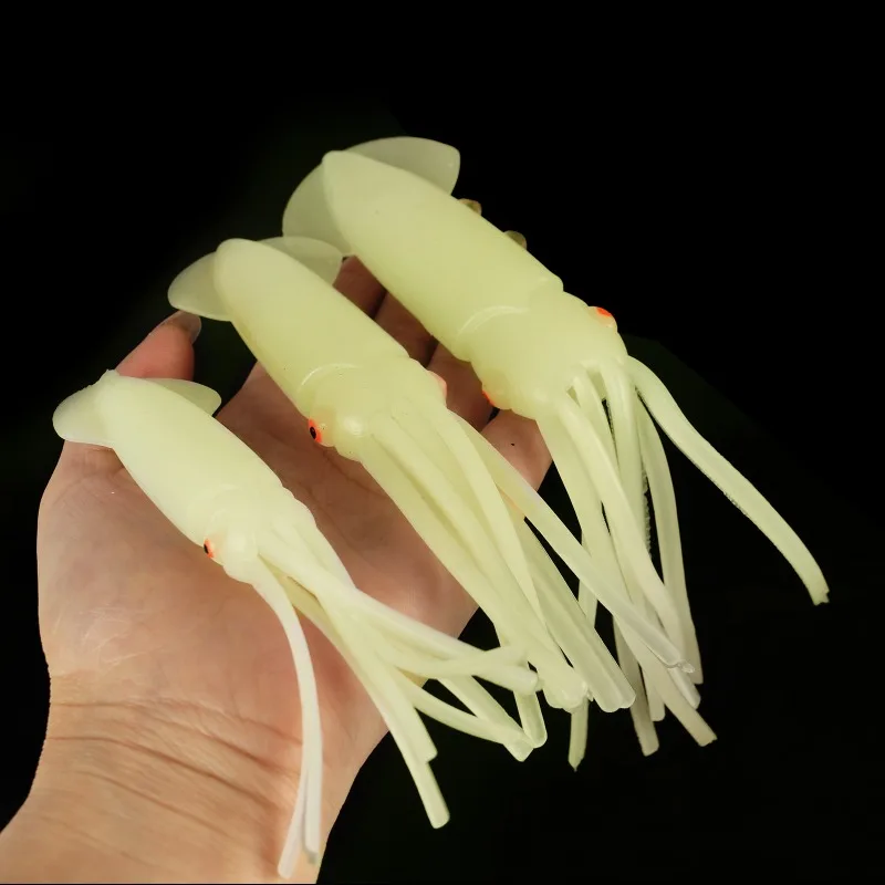 12 15 18CM Soft Squid Fishing Trolling Lure 11g 20g 33g Luminous Squid Jig Wobblers Bait For Sea Fishing Boat Rockfishing fishing lure