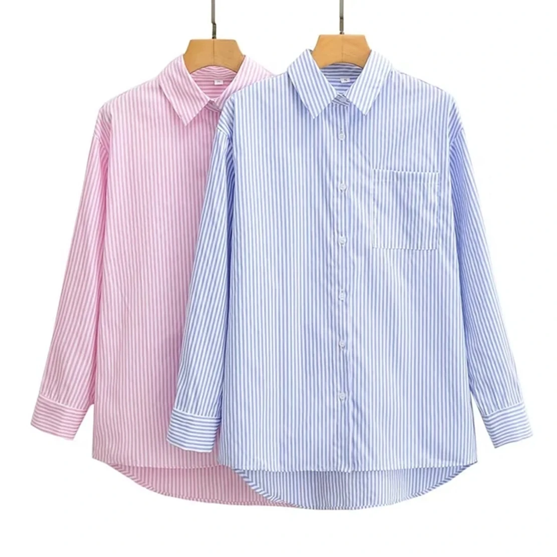 Maxdutti Japanese Style Fashion Striped Cotton Blouse Shirt Casual Long Sleeve Blouse Women Tops
