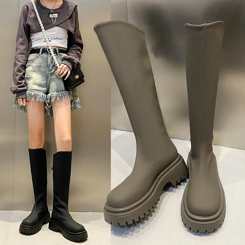 Scarpe Da Donna Da Cowboy Stivali Eleganti E Alla Moda 2023 Calzature Invernali Donna Solette Uggs Alte Per Ragazze Caviglia Inverno Lungo Femminile