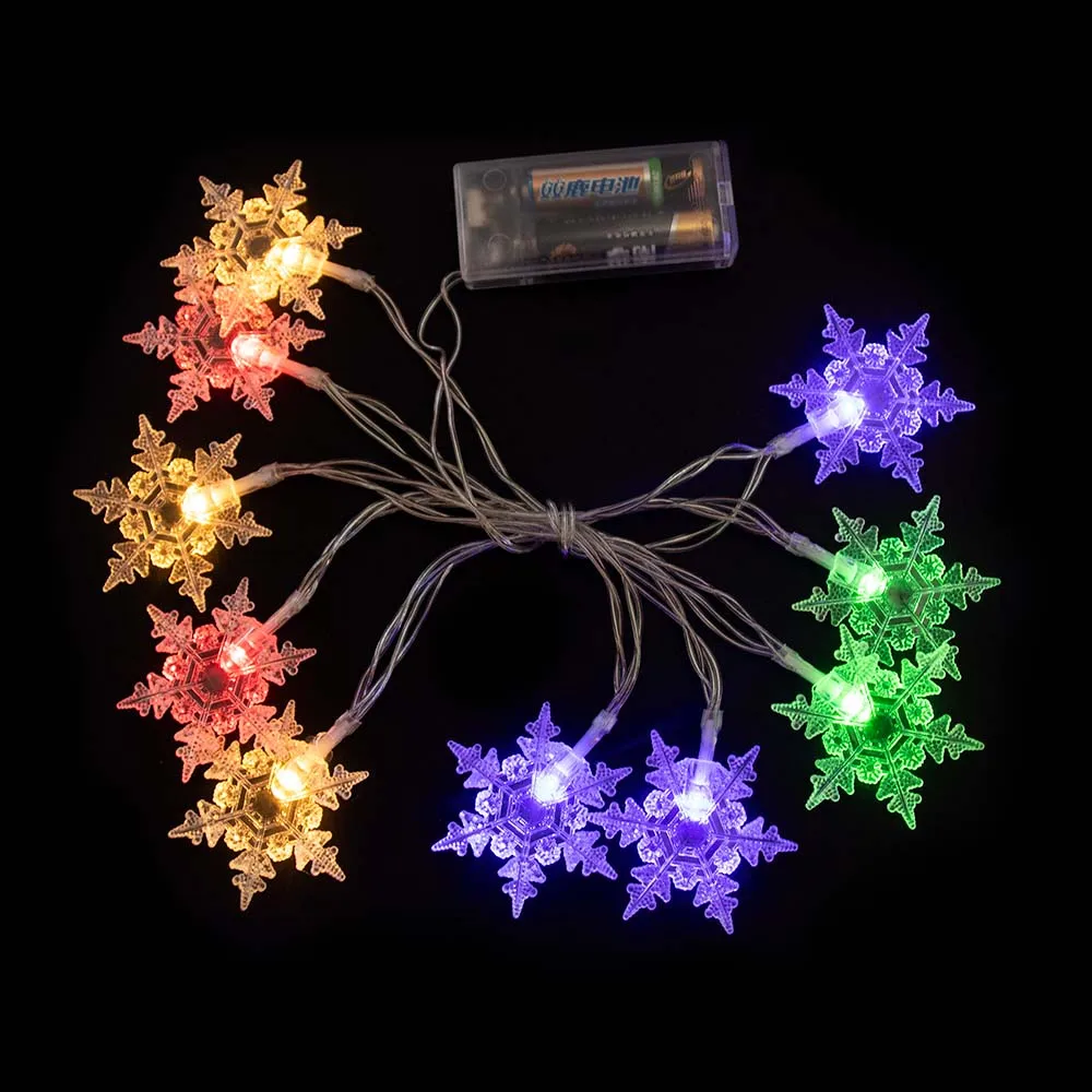 thumbnail image 1 of 1.5m Snowflake String Garland Fairy Lights Christmas Decoration 2024 Xmas tree hanging lamps New Year noel Bedroom Home Decor, 1 of 5