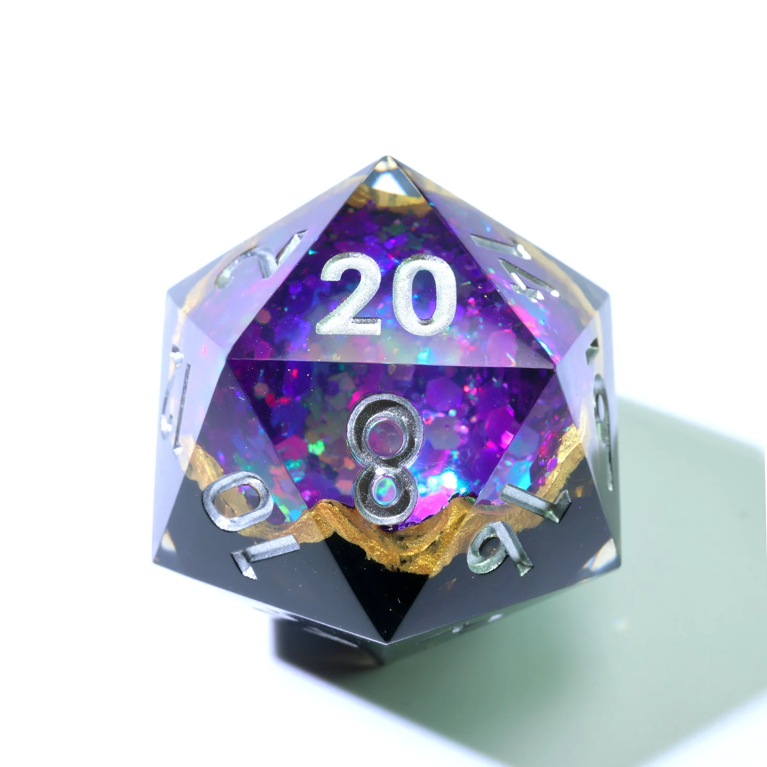 33MM D20 Dice Handmade Polychrome Geode Resin DND Gift Role Playing Table Game Board Games RPG D20 Dice-G2