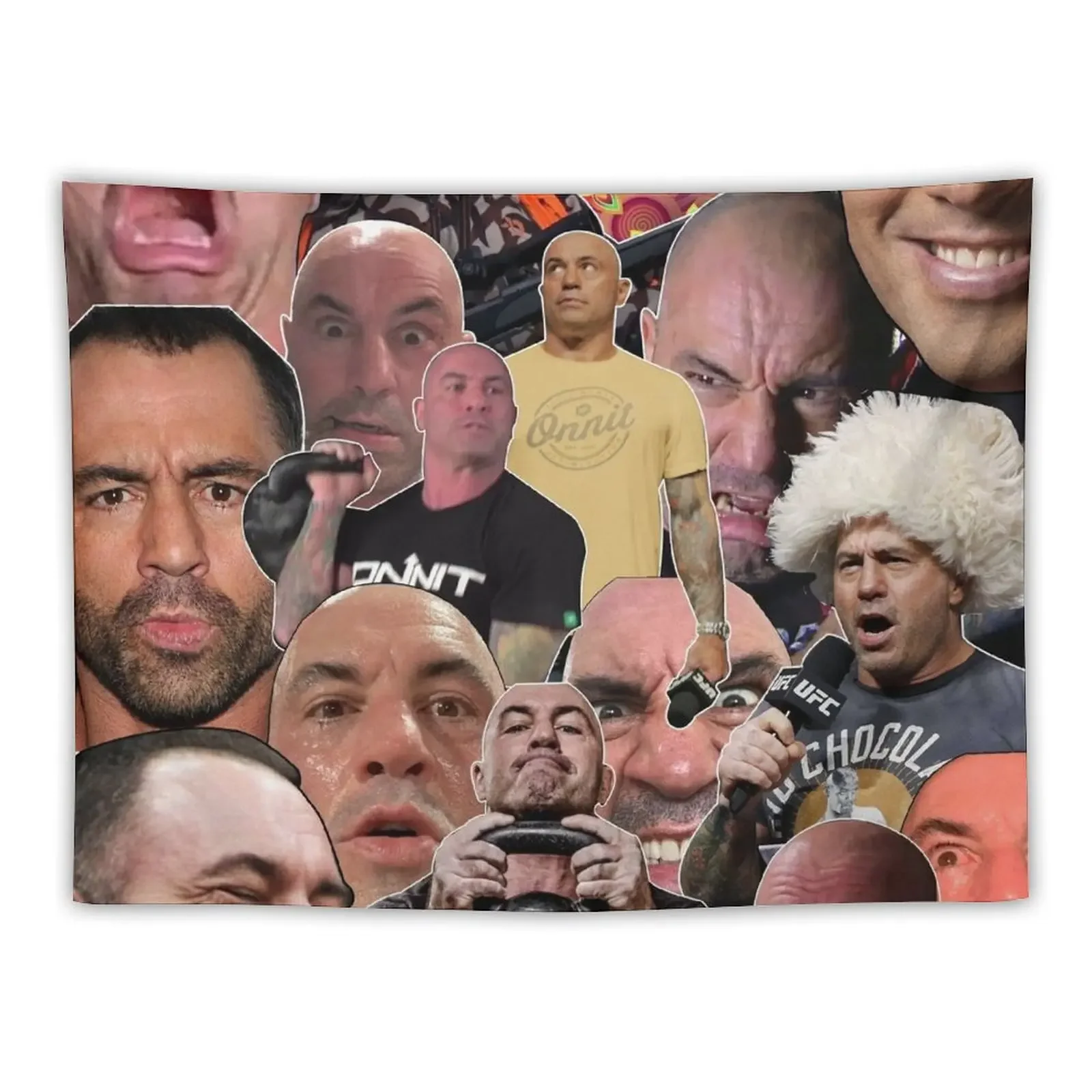 

The Many Faces Of Joe Rogan - Mask Tapestry On The Wall Art Mural Tapestry