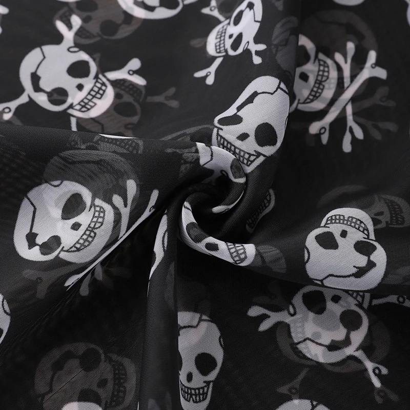 Chiffon Skull Scarf 160*50CM Geometric Printing Pattern Fashion Street Style Holiday Beach Spring Autumn Decorative Shawls New 5
