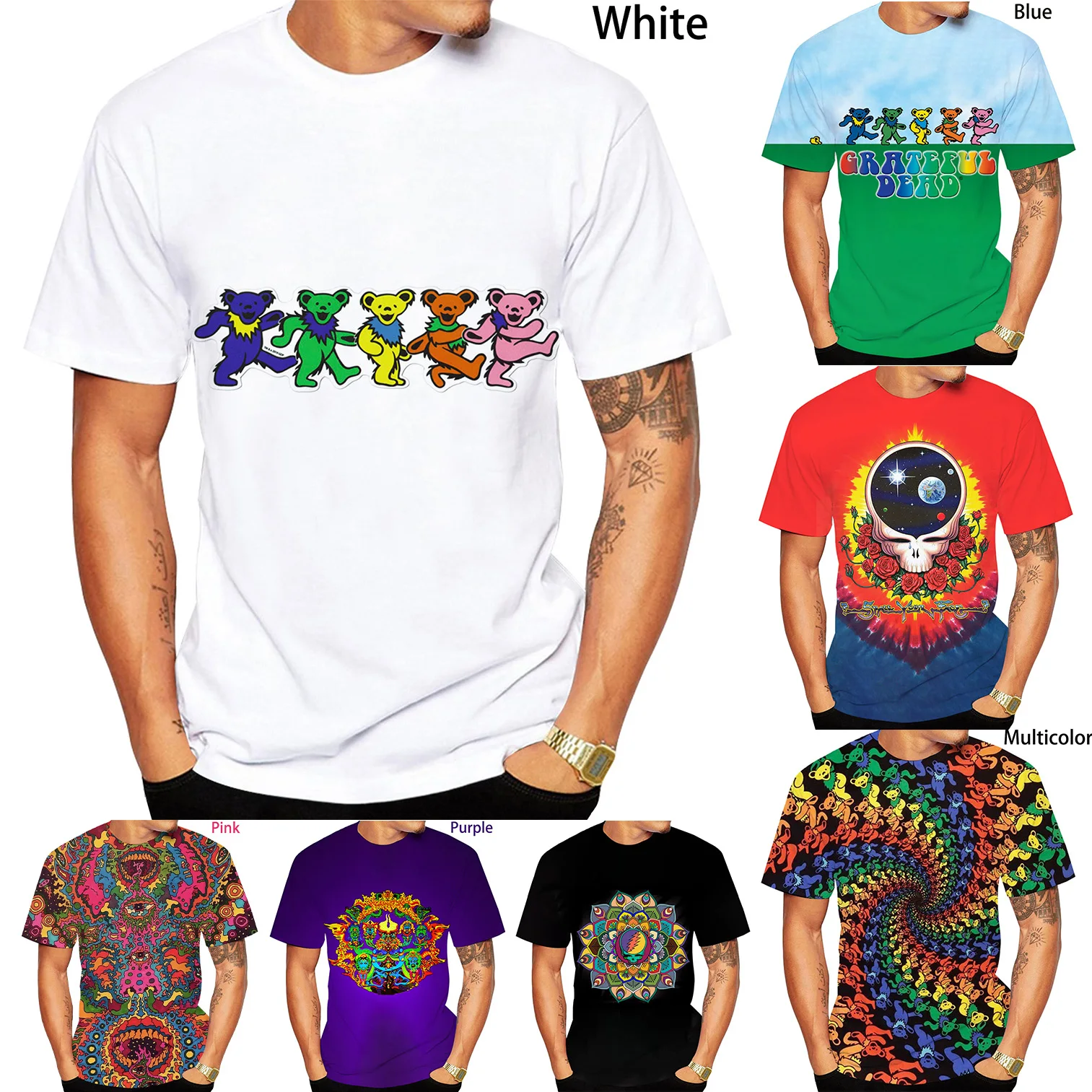 

Newest Fashion 3D Printing Grateful Dead T Shirt Cool Short Sleeved T-Shirt Hot Men/Women tshirt Unisex Summer Tees