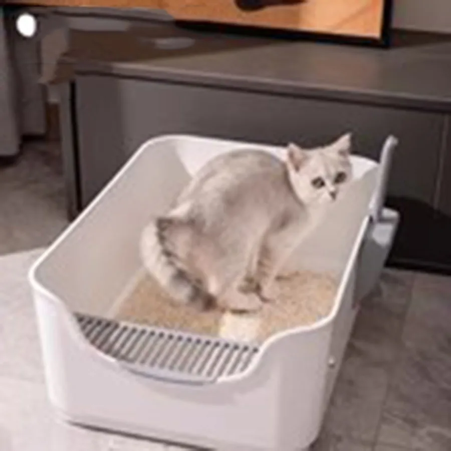 

Quick Cleaning Cat Litter Box No Splash Luxury Villa High Deep Indoor Enclosure Pet Toilet Japanese Lettiera Cute Accessories