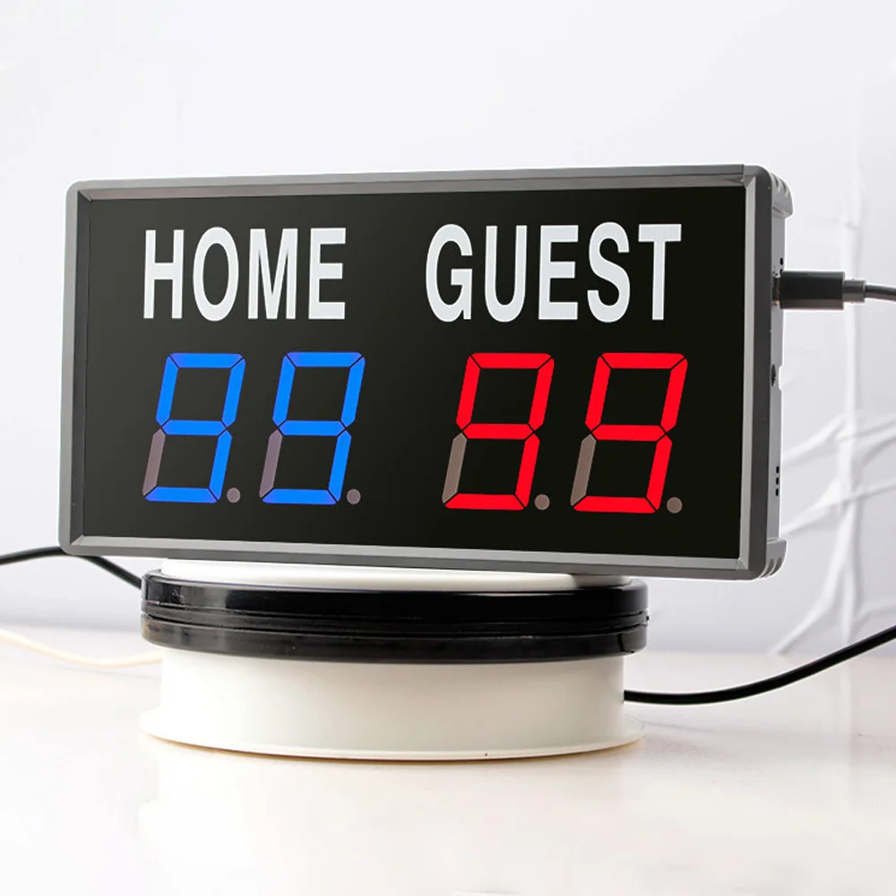 4-Digit LED Electronic Score Keeper Scoreboard with Remote for Basketball Ping Pong Table Tennis