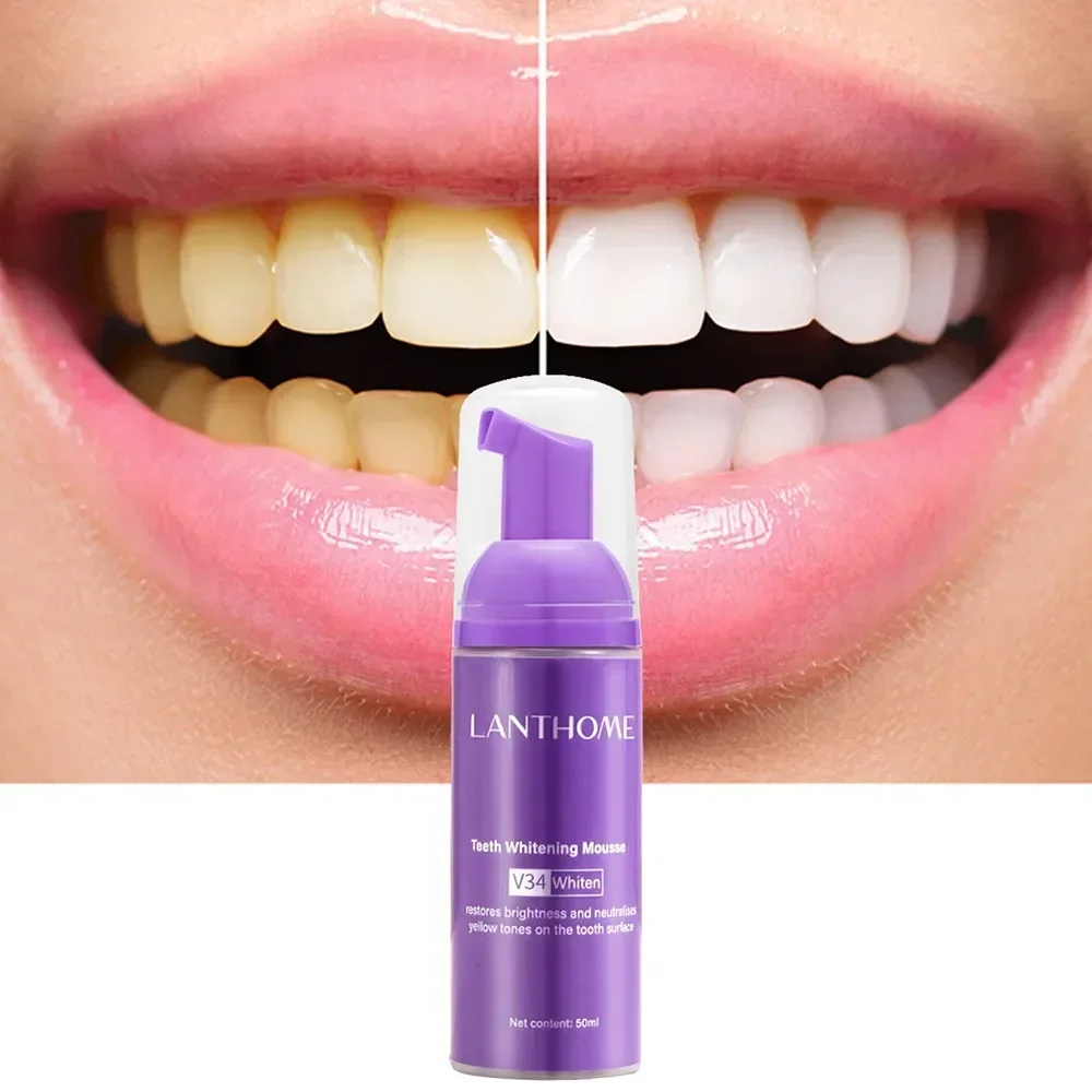 Teeth Whitening Product Teeth Whitening Essence V34 Mousse Toothpaste Teeth Whitening Removing Yellow Teeth Cleaning Tooth Stain Oral Fresh Tooth Care Product 50ml