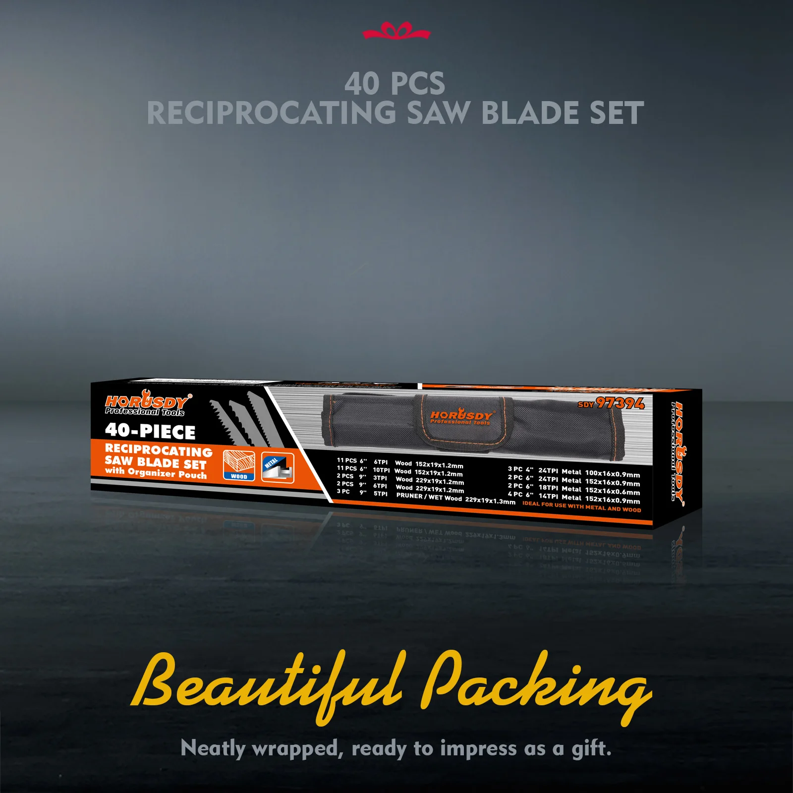 HORUSDY 40Pc Reciprocating Saw Blade Set 2-24TPI Wood Metal Sheet Cutting New