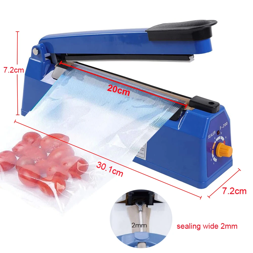 Plastic Bags Sealer Electric Heat Sealing Machine Hand Press Vacuum for Food Plastic Bag Impulse Sealer Packaging Machine images - 6