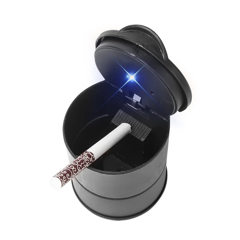 Portable LED Smoke Car Ashtray Cigarette Ash Holds Cup Automatic Light Indicator 1PCS