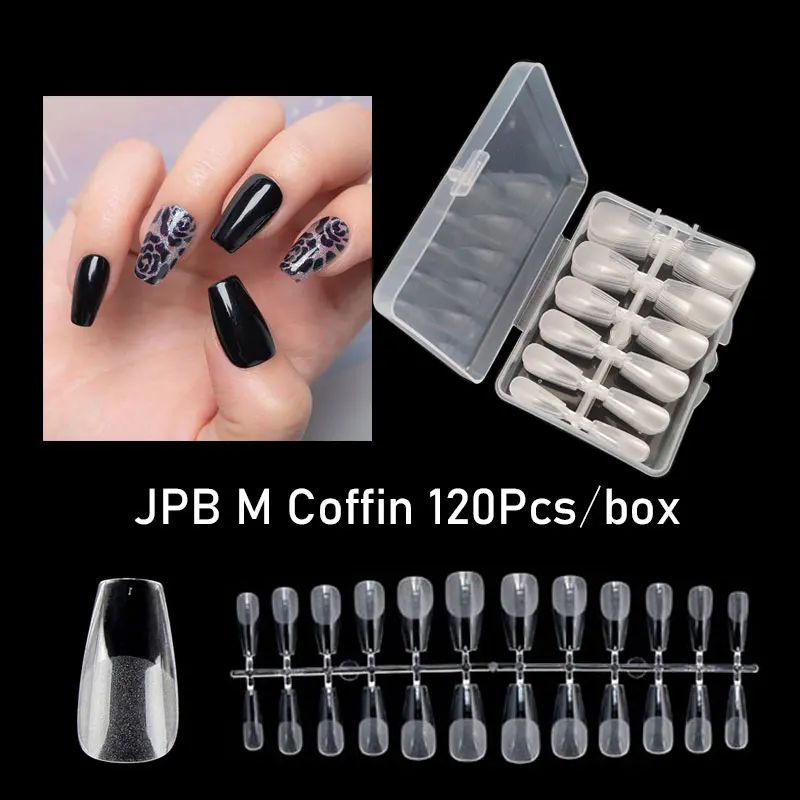 120 Short Gel Nail Tips in Various Shapes & Sizes