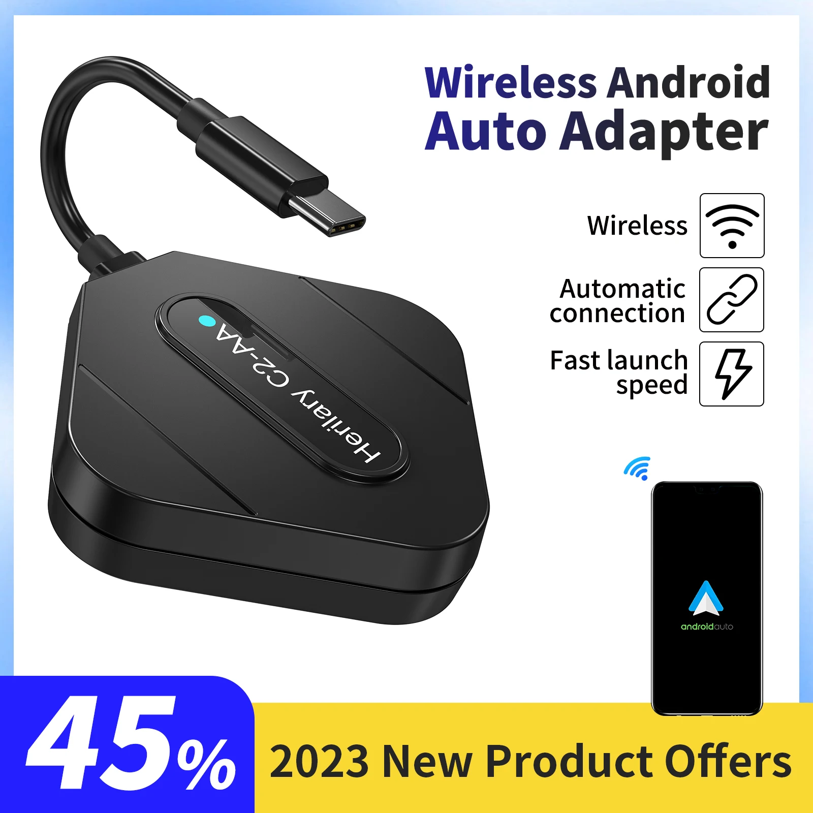 Leranda Adaptateur Auto Android Sans Fil C2/C4, Carplay pour APPLE IOS